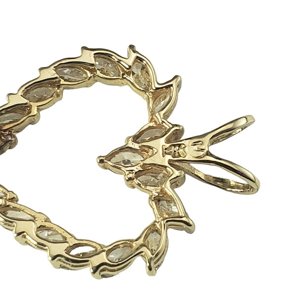 14 Karat Yellow Gold Diamond Heart Pendant #16839 - Picture 5 of 8